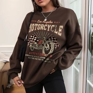 SHEIN Motorcycle Sweatshirt